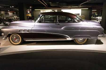 Baku, Azerbaijan. The retro vintage old cars show in Heydar Aliyev Center.の写真素材