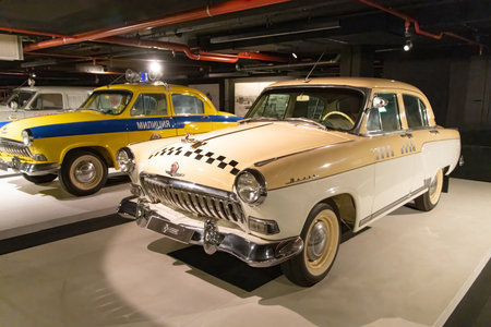 Baku, Azerbaijan. The retro vintage old cars show in Heydar Aliyev Center.の写真素材