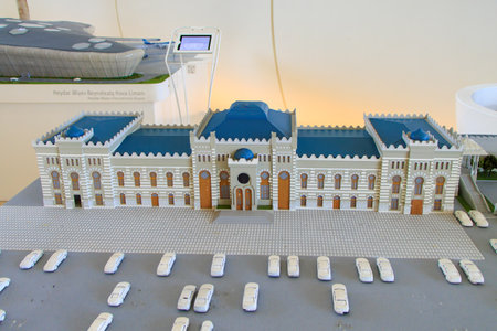 Baku, Azerbaijan. Mini Azerbaijan Exhibition located within the Heydar Aliyev Center. This permanent exhibition displays scale models of the country's most significant historical landmarks.の写真素材