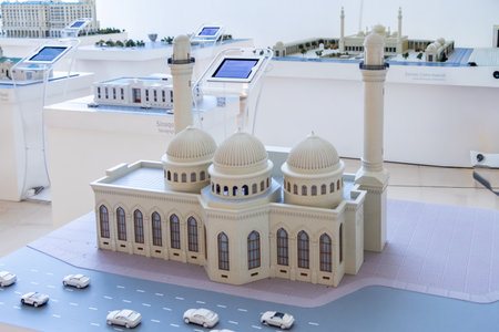 Baku, Azerbaijan. Mini Azerbaijan Exhibition located within the Heydar Aliyev Center. This permanent exhibition displays scale models of the country's most significant historical landmarks.の写真素材
