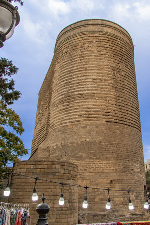 Baku, Azerbaijan. The Maiden Tower also known as Giz Galasi, located in the Old City in Baku, Azerbaijan. Maiden Tower was built in the 12th century as part of the walled city.の写真素材