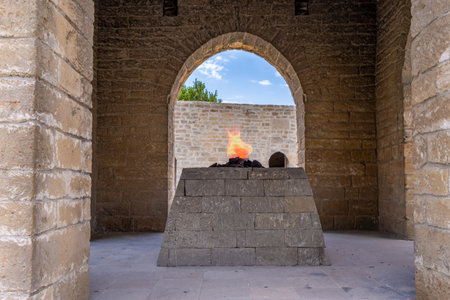 Baku, Azerbaijan. Ateshgah is a fire temple in Azerbaijan, on the Absheron Peninsula near the center of Baku.の写真素材