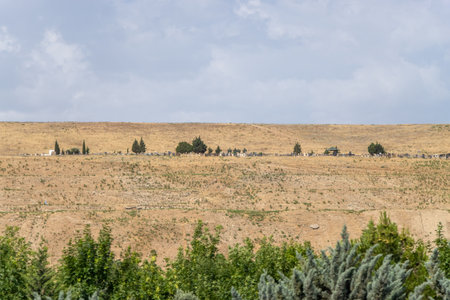 Azerbaijan. The Agbash cemetery is located in Azerbaijan, near Gobustan. The word Agbas in Azerbaijani translates as white head or sometimes means old ancient or high upperの写真素材