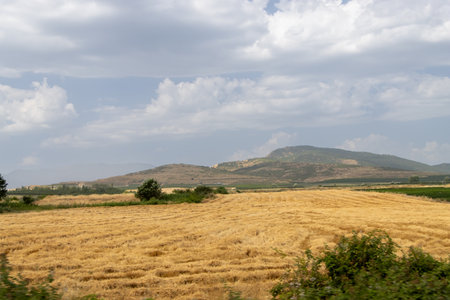 Azerbaijan. Mountain landscape from the northern region of Azerbaijan Shabran. The region boasts a variety of landscapes, from the Caspian Sea coast to mountainous areas.の写真素材