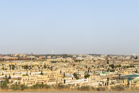Sumqayit, Azerbaijan. Cemetery in Sumqayit, Azerbaijan.の写真素材