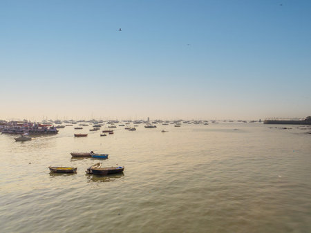 Colaba Fishing Village, southern end of Mumbai city, Indiaの写真素材