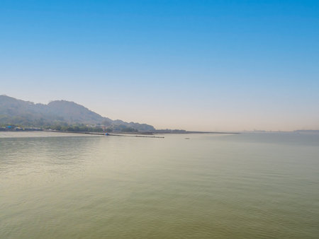 Landscape of Elephanta Island in Mumbai Harbor - Maharashtra, Indiaの写真素材