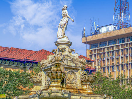 Flora Fountain built in 1864 at the Hutatma Chowk Martyr s Square. Fort Mumbai. Maharashtra. India.の写真素材