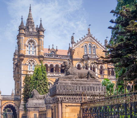 Chhatrapati Shivaji Terminus (CST) is a UNESCO World Heritage Site and an historic railway station in Mumbai, Indiaの写真素材