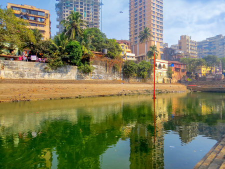 Mumbai, Maharashtra in India: Banganga tank, Mumbai Malabar Hills district of Mumbai, formerly Bombay.の写真素材