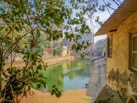 Mumbai, Maharashtra in India: Banganga tank, Mumbai Malabar Hills district of Mumbai, formerly Bombay.の写真素材