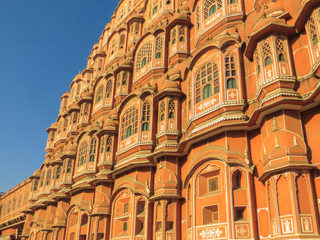 JAIPUR, INDIA. Hawa Mahal, Winds Palace in Jaipur, Rajasthan, India. Jaipur is the capital and the largest city of Rajasthan.の写真素材