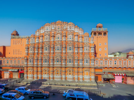 JAIPUR, INDIA. Hawa Mahal, Winds Palace in Jaipur, Rajasthan, India. Jaipur is the capital and the largest city of Rajasthan.の写真素材