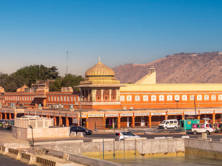 Bapu Bazar, located in the heart of Jaipur City is a one-stop destination for shopping for all the Jaipur items. The bazaar has products ranging from accessories to shoes to artificial jewelry, brass work, precious stones, and more.の写真素材