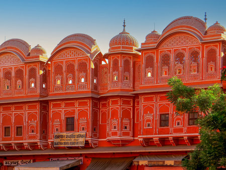 JAIPUR, INDIA. Hawa Mahal, Winds Palace in Jaipur, Rajasthan, India. Jaipur is the capital and the largest city of Rajasthan.の写真素材