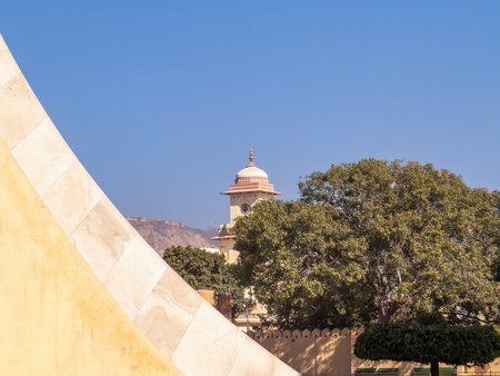 Jaipur, Rajasthan, India. Jantar-Mantar is an UNESCO World site, is an Astronomical site built in 18th century to study Time and Planetary movements in solar system in Jaipur, India.の写真素材