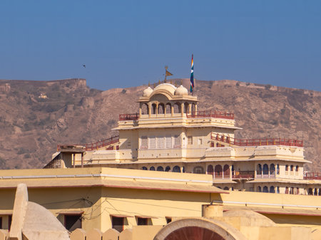 Jaipur. India. Rajasthan. City Palace. General view of the Pritam Niwas Chowkの写真素材