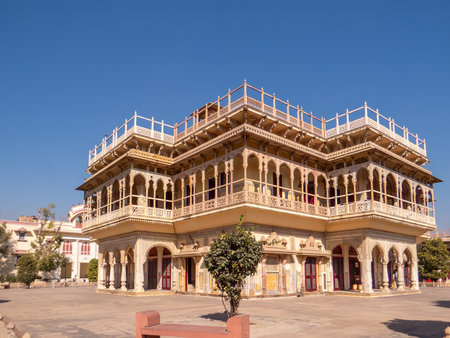 Jaipur. India. Mubarak Mahal or Auspicious Palace this is located in the first courtyard of City Palace at Jaipur in Rajasthan Indiaの写真素材
