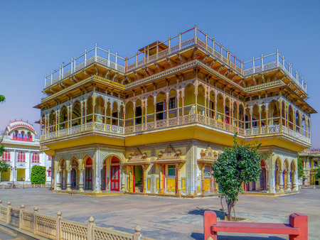 Jaipur. India. Mubarak Mahal or Auspicious Palace this is located in the first courtyard of City Palace at Jaipur in Rajasthan Indiaの写真素材