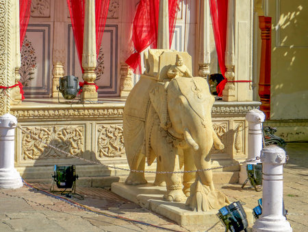 The Diwan-E-Khas is in the Mubarak Mahal Courtyard of the City Palace. Jaipur. Indiaの写真素材