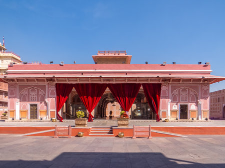 The Diwan-E-Khas is in the Mubarak Mahal Courtyard of the City Palace. Jaipur. Indiaの写真素材
