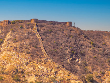 Jaipur, Rajasthan. India. Jaigarh Fort view, a UNESCO world heritage site. Jaigarh Fort, commissioned in 1726 by the Rajput ruler Jai Singh IIの写真素材