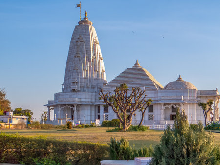 Birla Mandir, Jaipur (Lakshmi Narayan Temple) is a Hindu temple located in Jaipur, India. The temple is made of white marble.の写真素材