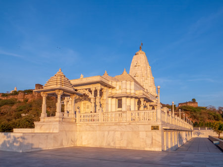 Birla Mandir, Jaipur (Lakshmi Narayan Temple) is a Hindu temple located in Jaipur, India. The temple is made of white marble.の写真素材