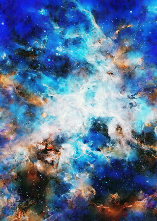 HQ Watercolor Galaxy Nebula Backgroundの写真素材