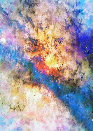 HQ Watercolor Galaxy Nebula Background