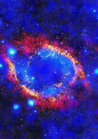 HQ Watercolor Galaxy Nebula Backgroundの写真素材