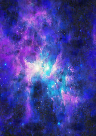 HQ Watercolor Galaxy Nebula Backgroundの写真素材
