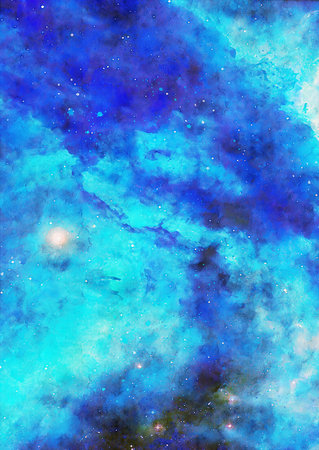 HQ Watercolor Galaxy Nebula Backgroundの写真素材