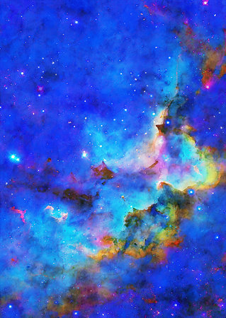 HQ Watercolor Galaxy Nebula Backgroundの写真素材