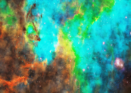 HQ Watercolor Galaxy Nebula Backgroundの写真素材