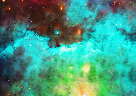 HQ Watercolor Galaxy Nebula Backgroundの写真素材