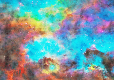 HQ Watercolor Galaxy Nebula Backgroundの写真素材