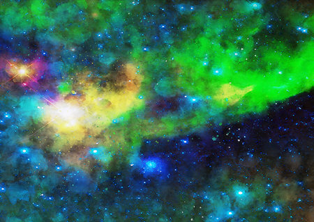 HQ Watercolor Galaxy Nebula Backgroundの写真素材