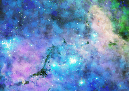 HQ Watercolor Galaxy Nebula Backgroundの写真素材