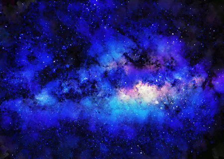 HQ Watercolor Galaxy Nebula Backgroundの写真素材
