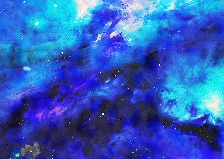 HQ Watercolor Galaxy Nebula Backgroundの写真素材