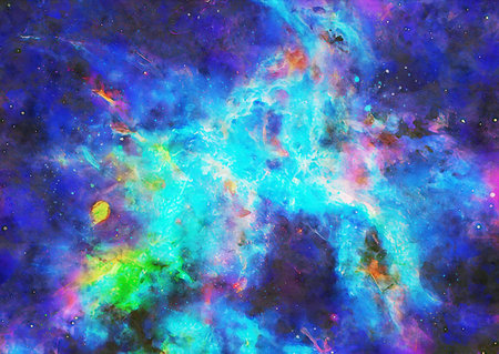HQ Watercolor Galaxy Nebula Backgroundの写真素材