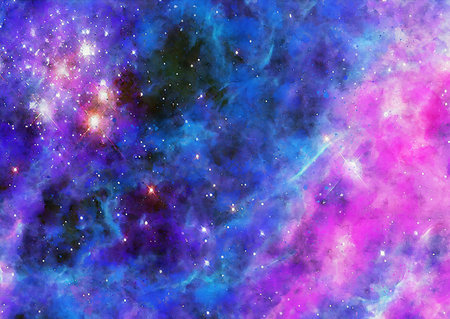HQ Watercolor Galaxy Nebula Backgroundの写真素材