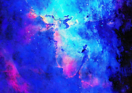HQ Watercolor Galaxy Nebula Background