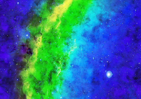 HQ Watercolor Galaxy Nebula Backgroundの写真素材