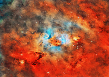 HQ Watercolor Galaxy Nebula Backgroundの写真素材