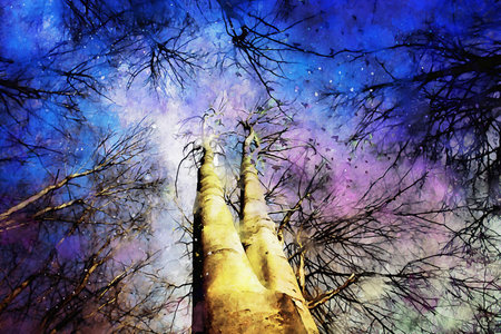 Watercolor Landscape Background Illustrationの写真素材