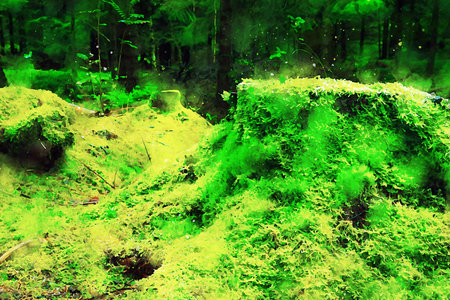 Watercolor Landscape Background Illustrationの写真素材