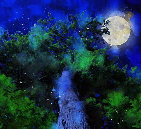 Watercolor Landscape Background Illustrationの写真素材