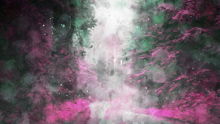 Watercolor Landscape Background Illustrationの写真素材